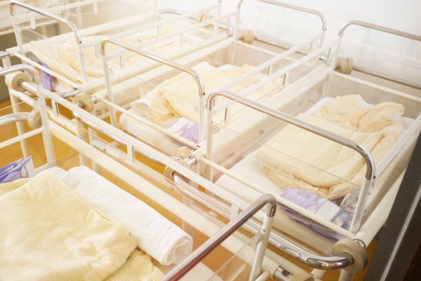 hospital with 4 cots in a room without baby no one prepared